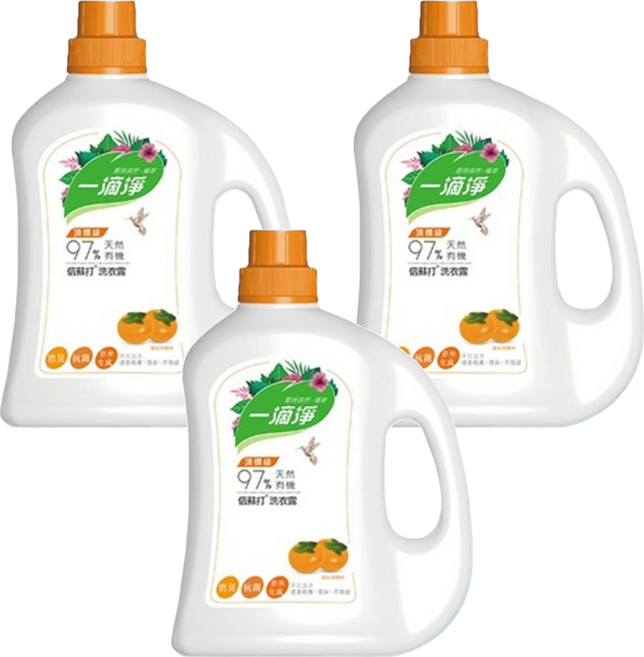 一滴淨 有機天然酵素消臭洗衣露 柿子, 2L, 3瓶