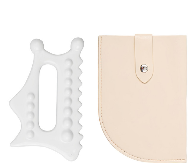 VITAHALO 陶瓷刮痧板 附收納皮套 白色, 1個