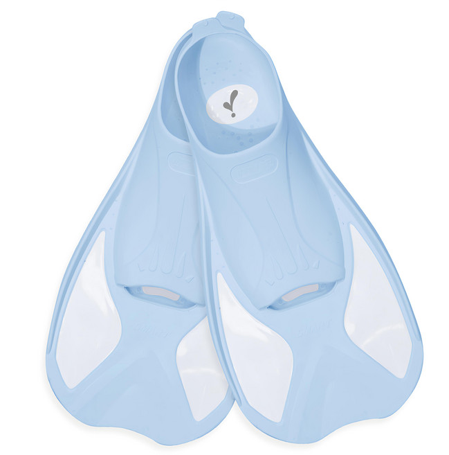 It's Life  自由潛水 藍色短蛙鞋 + 網袋 + 造型固定器 2入組, 淡藍色