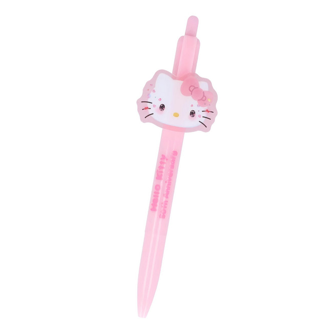 sun-star Hello Kitty 50週年黑色油性0.5mm原子筆 138 x 35 x 18mm, 粉嫩腮紅, 1支