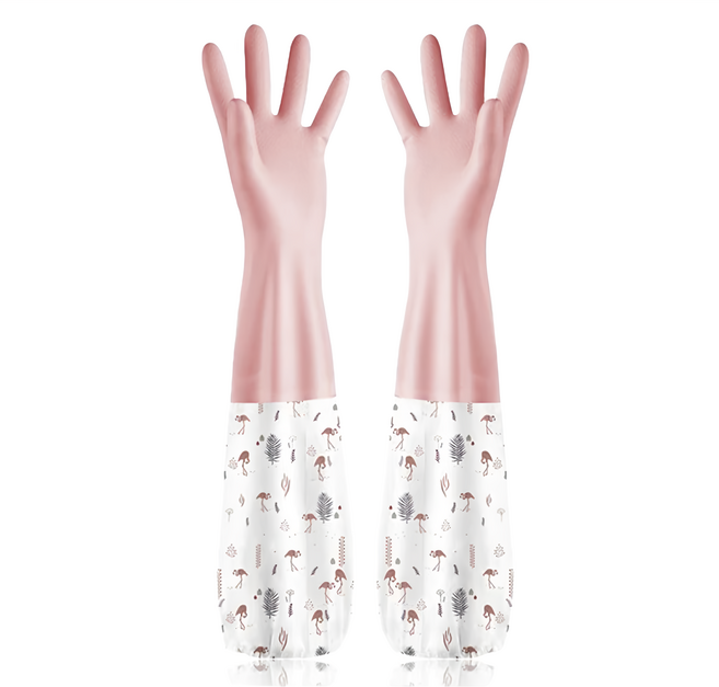 防水洗碗手套 加絨款 400g 2雙, 粉色, 1組