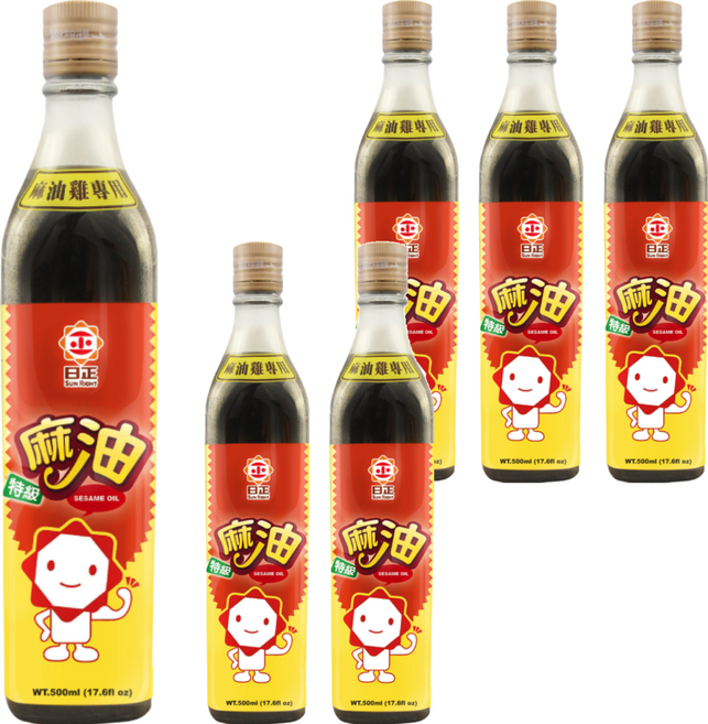 日正食品 特級麻油 麻油雞專用 500ml 台灣製造, 6瓶
