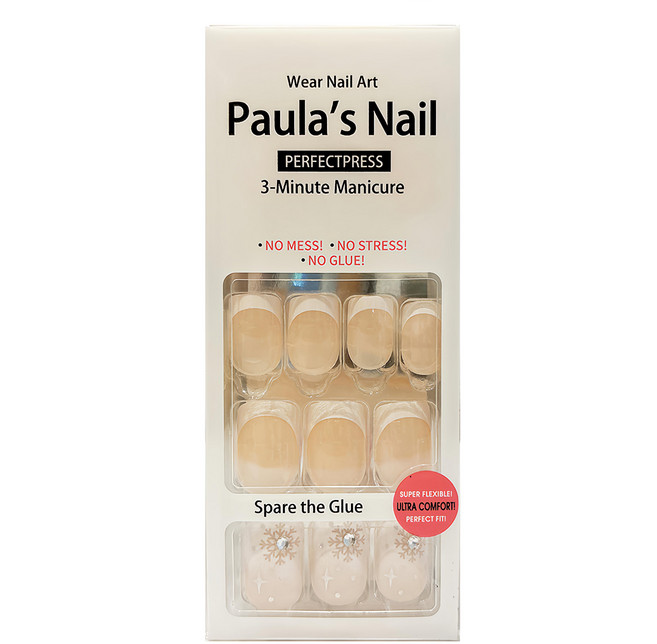 Paula's Nail 寶拉美甲 30片, 法式雪花, 1組