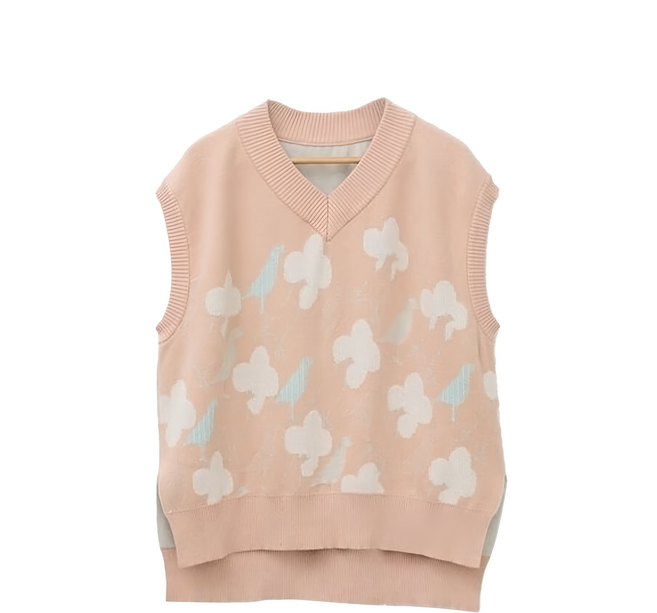in Blooom 印花樂 針織毛衣背心 海棠八哥2號 1件