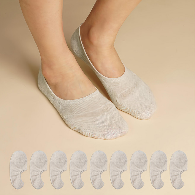 Sockpiens 女用絕不脫落趾尖加固隱形襪 10雙
