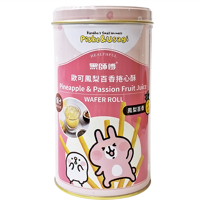 Healthful 黑師傅 捲心酥 歐可鳳梨百香口味, 400g, 1罐