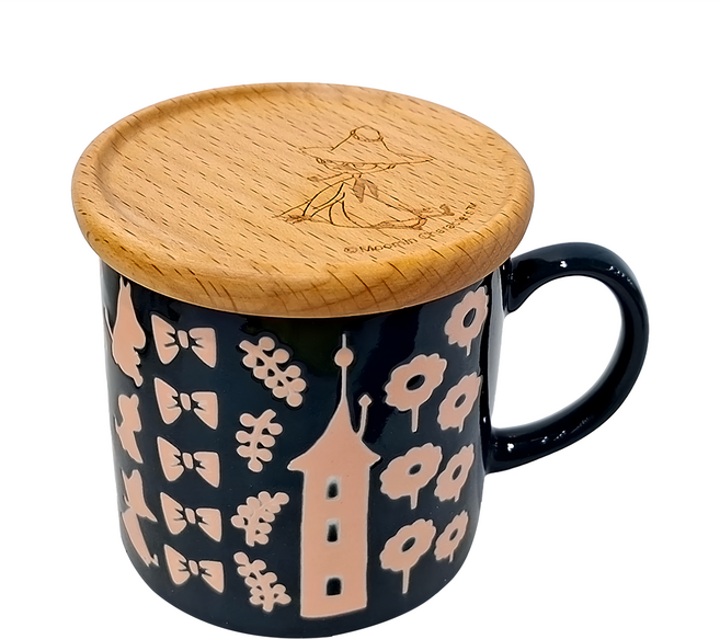 yamaka 山加商店 MOOMIN 馬克杯 + 蓋 350ml, 藍色, 1個