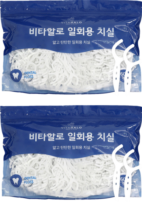 VITAHALO 牙線棒 600支 堅固耐用, 2包, 80mm