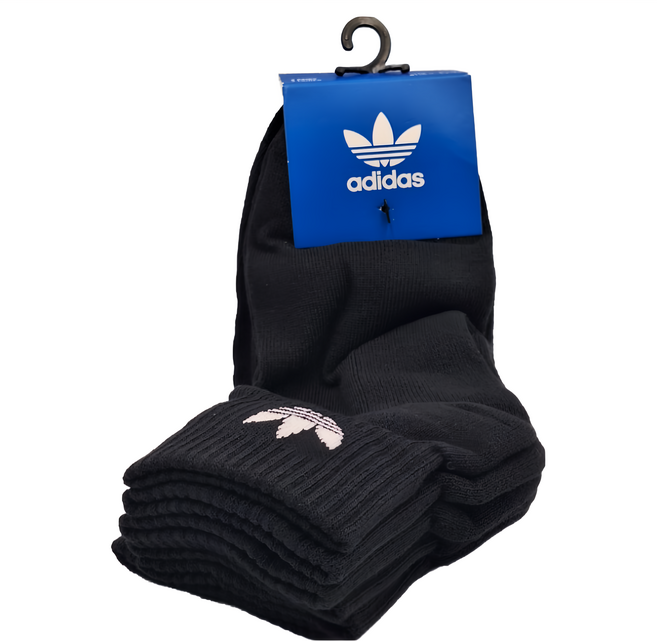 adidas 愛迪達 Originals MID ANKLE SCK 運動襪 延續款, 黑色, 3雙