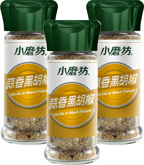 小磨坊 蒜香黑胡椒, 32g, 3瓶