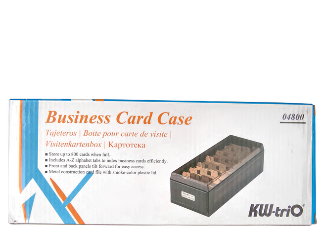 KW-triO 堡勝企業 名片盒 可存儲800張名片 包括A-Z字母索引標籤, 黑色