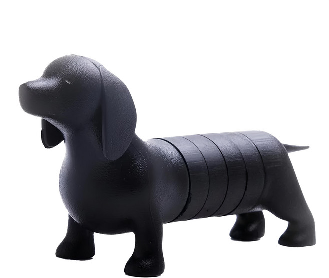 QUALy Dachshund Magnetic 磁鐵 75 x 35 x 20 mm, 臘腸狗 黑色, 1個