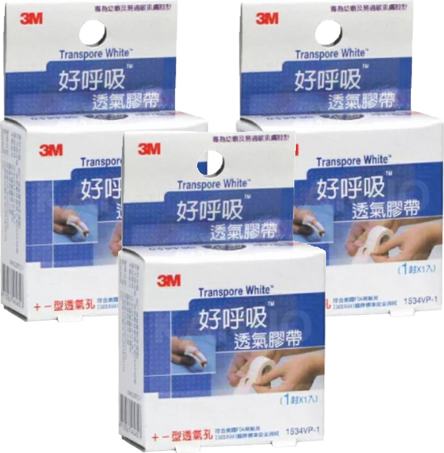 3M 好呼吸透氣膠帶 1吋, 3盒