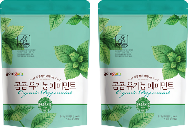 gomgom 薄荷茶, 1.5g, 50包, 2袋