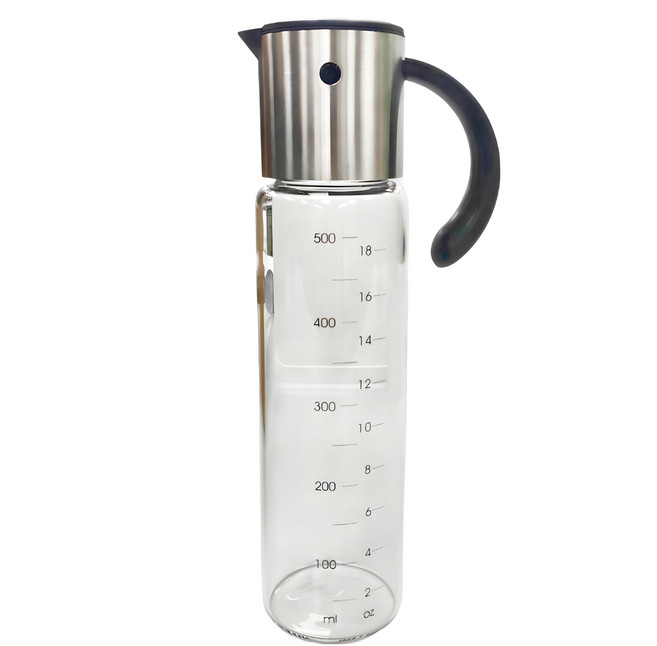 SHIMOYAMA 高硼矽玻璃自動開合油壺 黑色 500ml, 1個