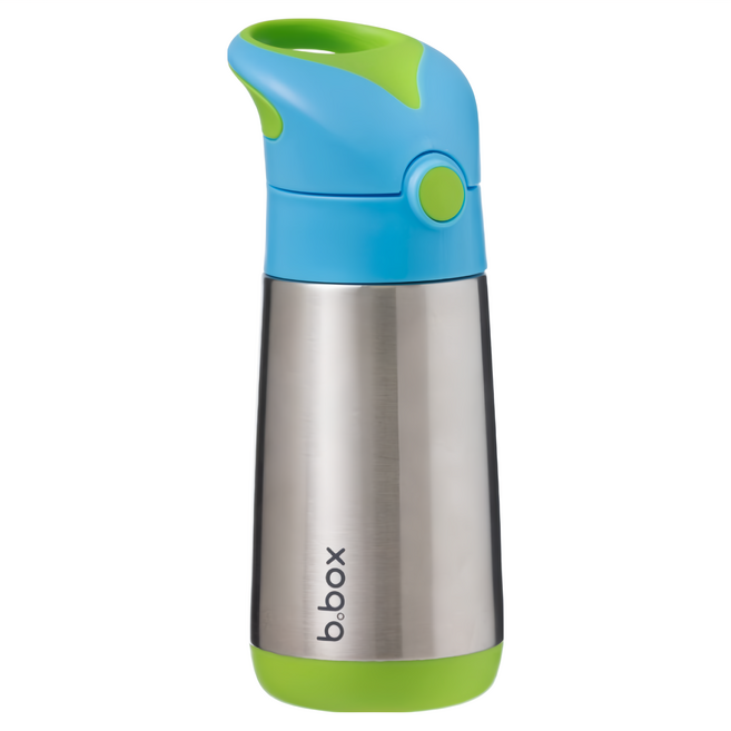 b.box 不鏽鋼吸管保冷杯, 海洋藍, 350ml, 1個