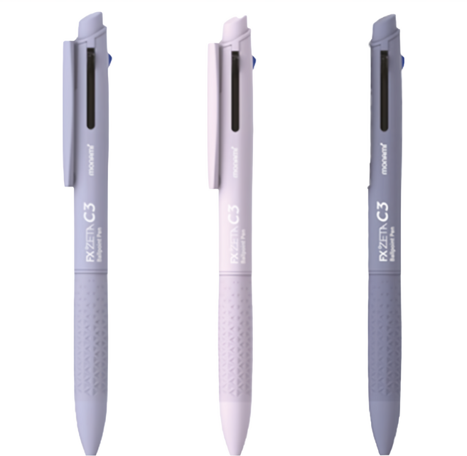 monAmi FX ZETA C3 3色圓珠筆 0.5mm, 1組, 霧紫色 + 藍紫色 + 薰衣草紫色