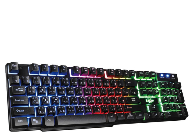 FOXXRAY 狐鐳 鋼毅戰狐電競鍵盤 彩虹背光 19鍵不衝突 耐磨雷雕透光鍵帽, FXR-BKL-72, 黑色