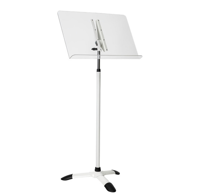 MIGHTY KING 透明壓克力油壓式譜架, 透明 + 白色, 1組