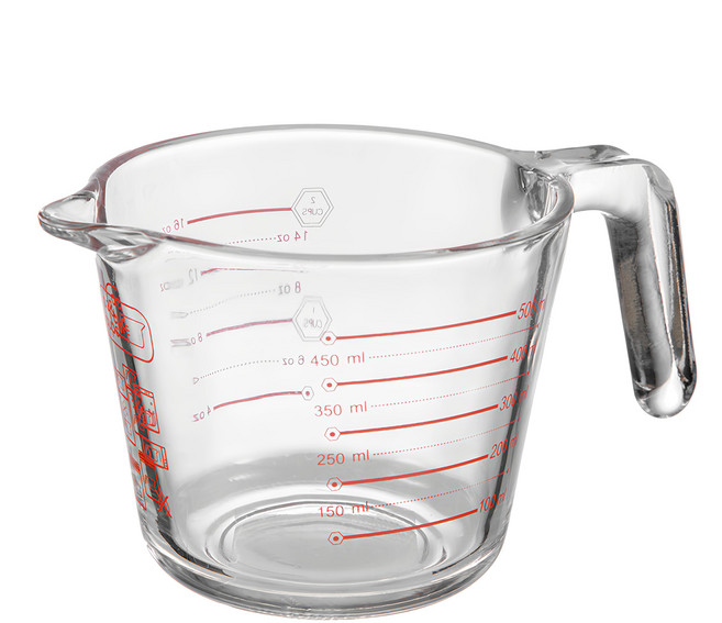 comet 多功能耐熱玻璃量杯, 500ml, 1個, 透明