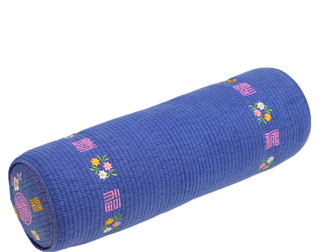 Begozani 長形扁柏蕎麥穀物頸枕, 藍色, 1件