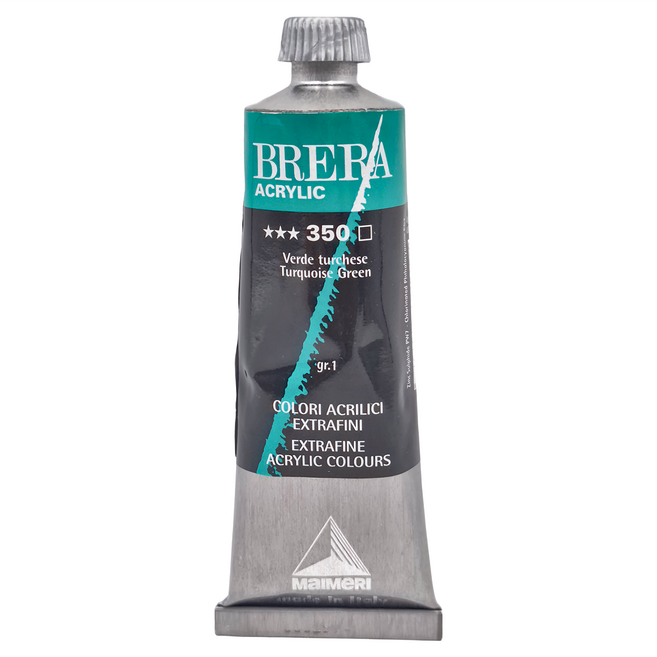 MAIMERI 美利 BRERA 超細緻壓克力顏料 S1 M0806350 350 土耳其綠, 60ml, 1色