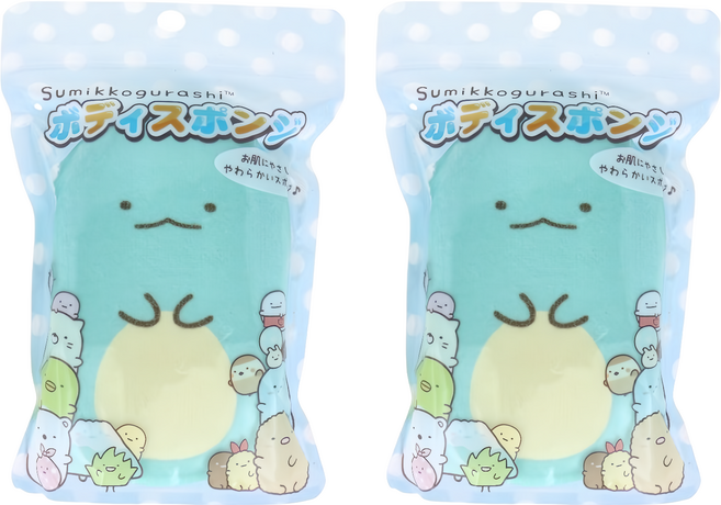 Sumikkogurashi 角落生物 沐浴海綿, 蜥蜴, 1入, 2個