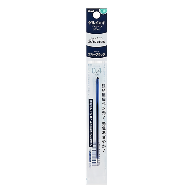 Pentel 飛龍文具 i plus XBGRN4CA 多色筆用 sliccies 筆芯 0.4mm, 深藍色, 10支