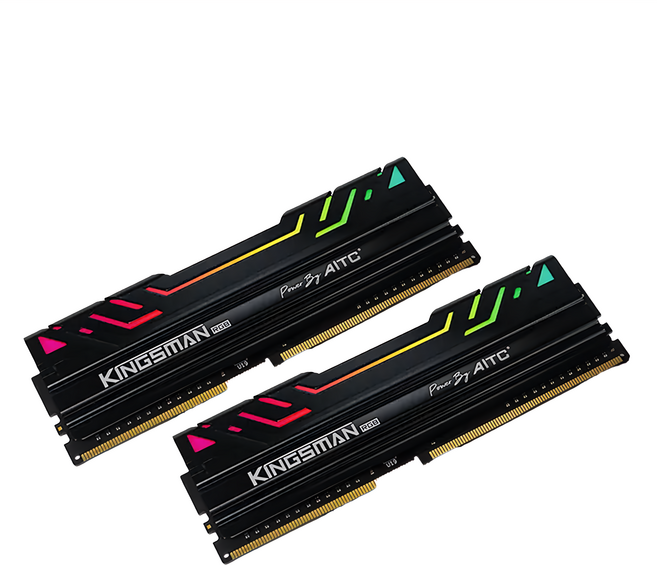 AITC 艾格 KINGSMAN RGB DDR4 16GB(8GBX2) 3200 UDIMM 桌上型電競超頻記憶體 黑色, 2個