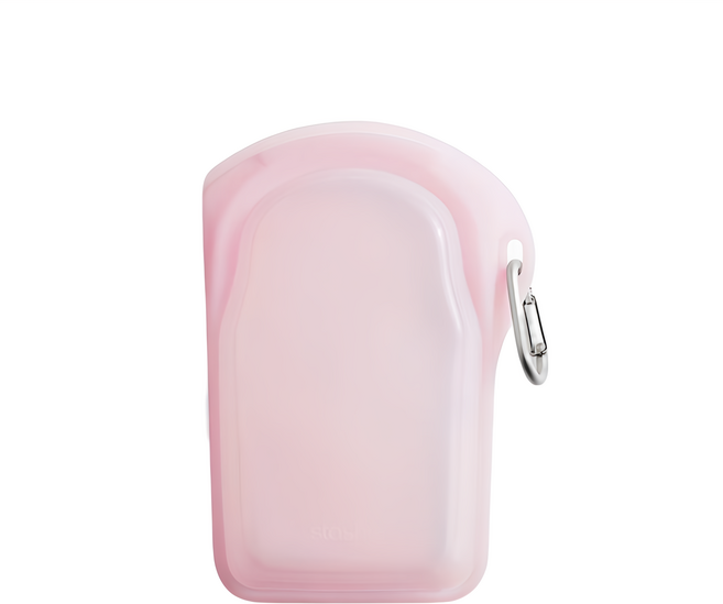 stasher GO 隨行矽膠密封袋 12.7 x 21.59 x 3.81cm, 粉紅色, 1入, 1個