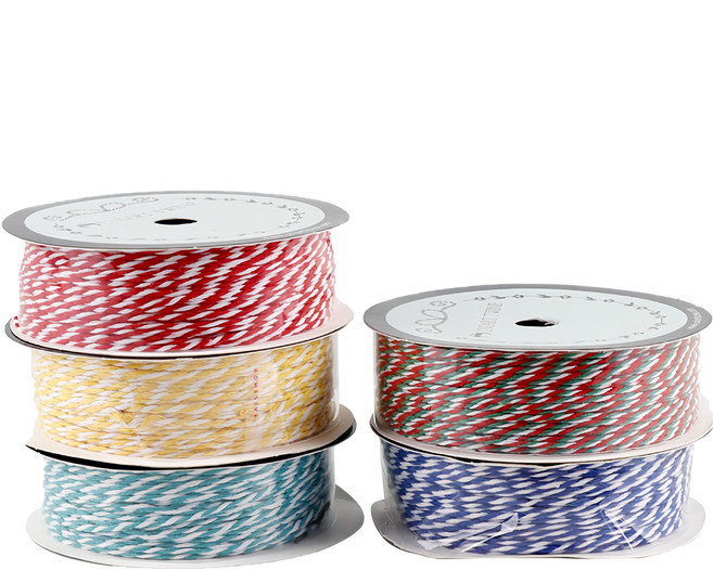 Uniart 17500 雙色棉繩 5入組, 紅、黃、綠、藍、紅+綠, 1套