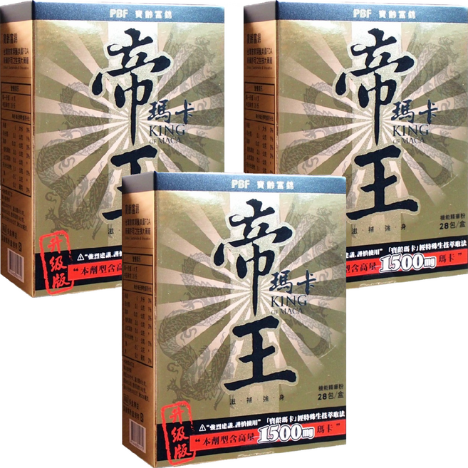 PBF 寶齡富錦 帝王瑪卡神龍三蔘版, 1.6g, 28包, 3盒