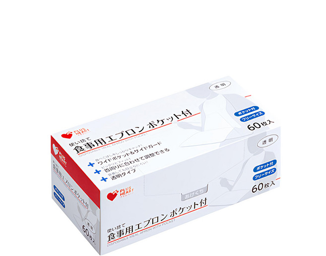 Osaki 大崎 拋棄式用餐圍兜 60入, 透明, 1盒