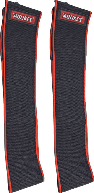 AOLIKES 奧力克斯 護踝 棉綸 聚酯纖維 彈性纖維 氨綸 長85cm 寬8cm 中國製, 2個, 黑色