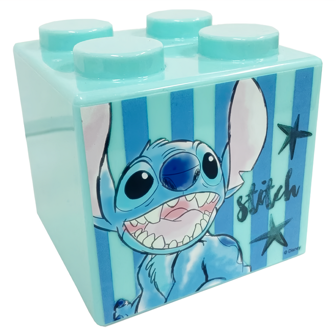 收納王妃 迪士尼積木存錢筒, 史迪奇 綠色, 1個