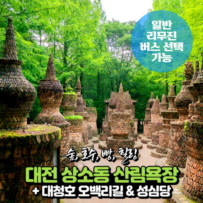 9위 - [대전] 대전 상소동 산림욕장+대청호 오백리길(호반낭만길)+성심당 당일여행(일반/리무진)/서울경기出