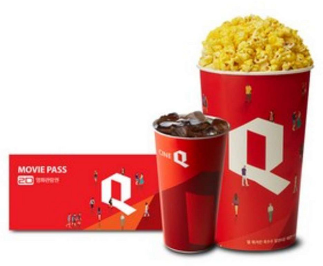 [실시간e쿠폰] (씨네Q) 1인 패키지(팝콘R1+탄산R1+관람권1매)
