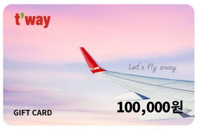 [실시간e쿠폰] [티웨이항공] 모바일 금액권 10만원권