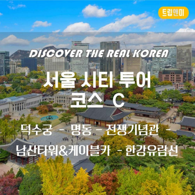 [서울] ★서울시티투어 코스C(한국,외국인)/ 덕수궁+명동+전쟁기념관+남산타워&케이블카+한강유람선