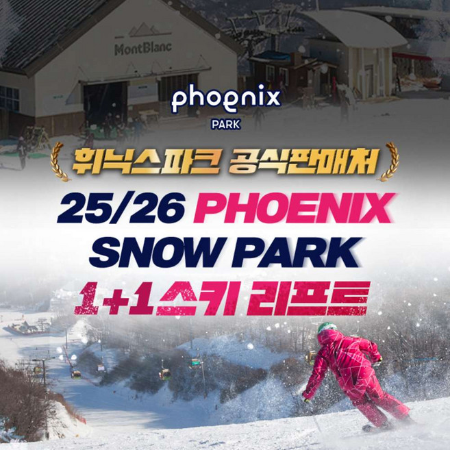 [강원] [공식판매처] 평창 휘닉스파크 스키 1+1 리프트권