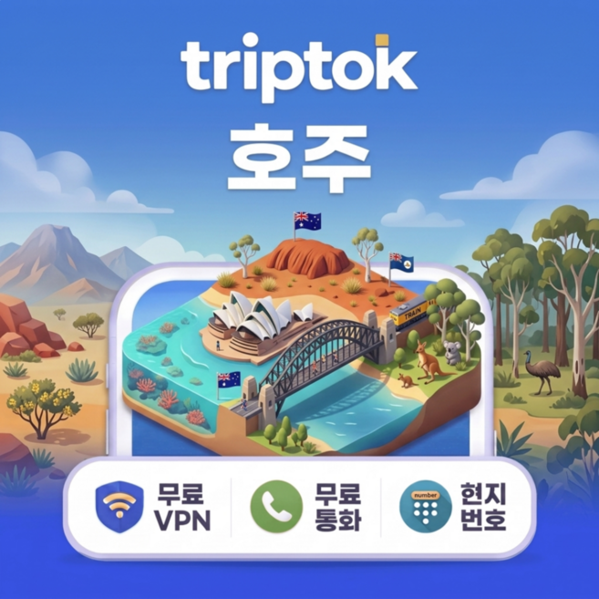 [eSIM] 호주 시드니 eSIM e심 5G Telstra Optus 무제한 데이터 전화,VPN 무료