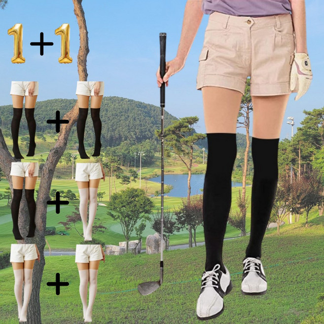 조씨네 여성 골프 자외선 차단 압박 편한 팬티 투톤 스타킹 2p