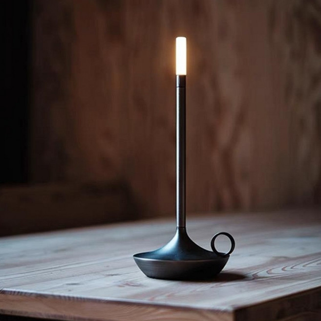 루밍 캔들디자인 무드등 램프 수유등 수면등 밝기조절 색상변환, 블랙