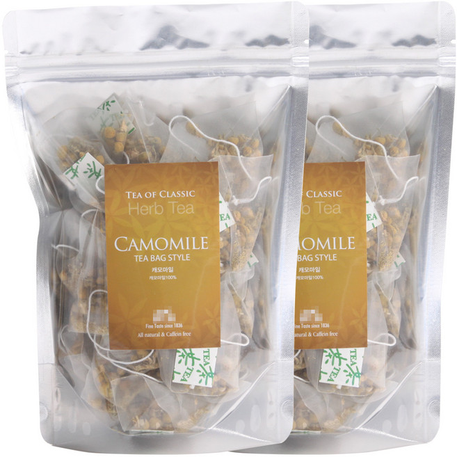 티리얼 캐모마일 삼각 티백차 50T 카모마일 케모마일 허브티, 37.5g, 25개입, 2개, 1.5g