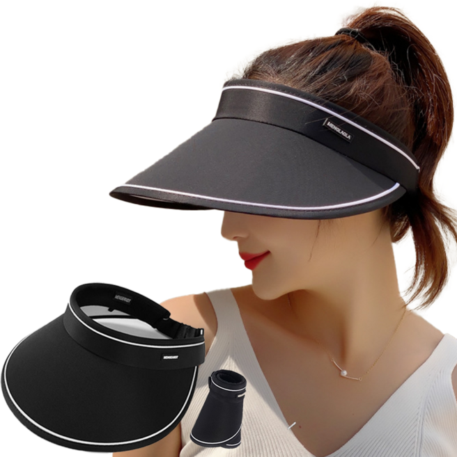 로멜로 돌돌이 롤업 와이드 썬캡 골프 모자 빅사이즈