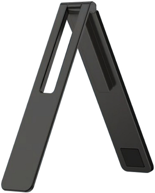 金士曼 隱形手機支架 背貼金屬鋁合金一字支架 懶人追劇神器, 黑色（附備用背膠）, 1個
