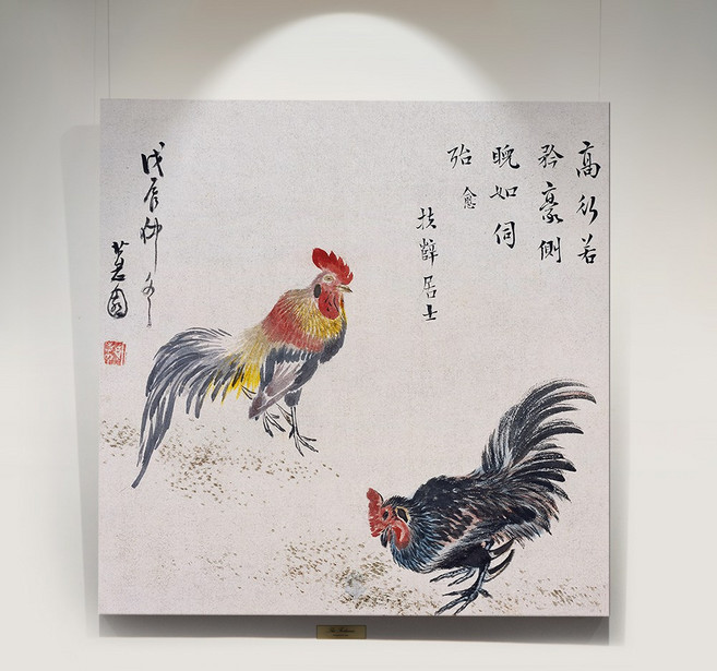 닭 재물 출세 동양화 풍수 재물을 부르는 그림 캔버스 액자, 22 신윤복-투계도