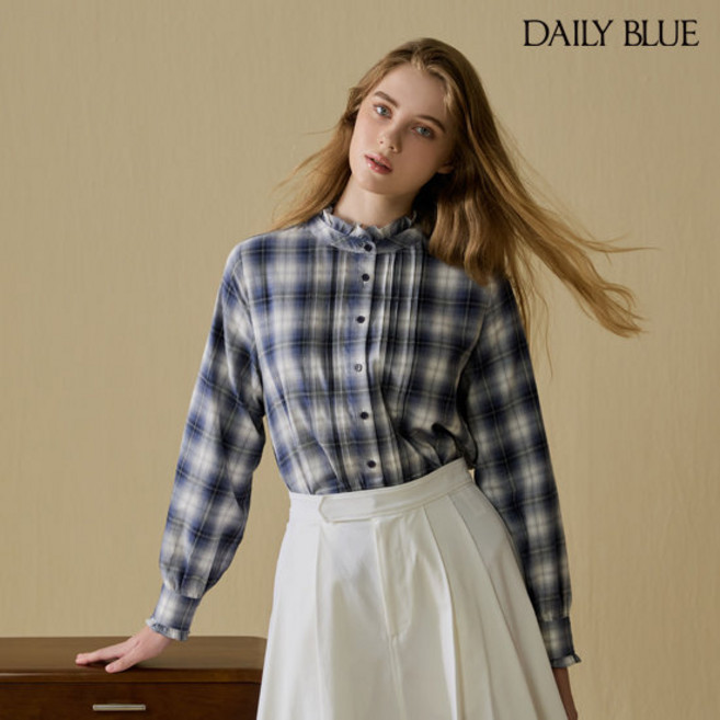 데일리블루 25FW 코튼100% 프릴 블라우스 3종
