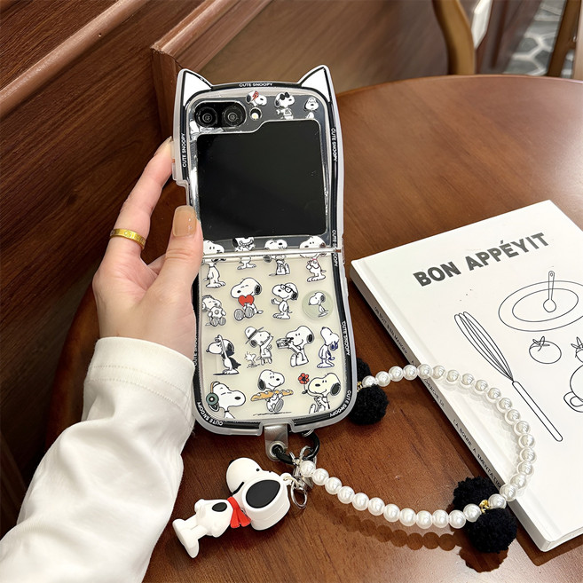 아펙시움 핸드폰케이스 갤럭시 z플립7 z플립3 z플립4 z플립5 z플립6 러블리 화이트 퍼피 휴대폰 케이스