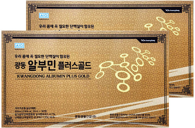 광동 알부민 플러스 골드 마시는 알부민, 2개, 600ml